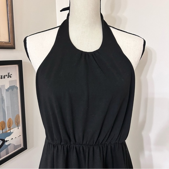 Susana Monaco Black and Halter Midi Sundress SZ L - Picture 3 of 6